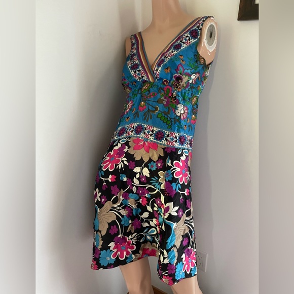 S washable SILK tunic top combo mini dress colour your summer Or pa… - Picture 1 of 6